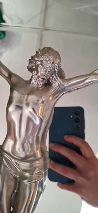 Quadro specchio Gesù placcato argento