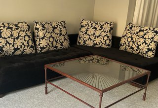 Sofá esquinero negro 2 módulos