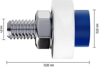A0023 -1 Set de 4 tornillos M5 x 20 mm DIN 84 con tapas para fijación de matrícula
