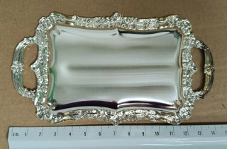 10 mini bandejas decorativas plateadas