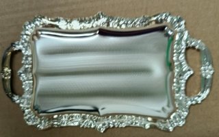 10 mini bandejas decorativas plateadas