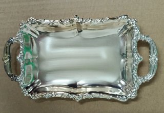 10 mini bandejas decorativas plateadas