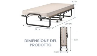 Letto pieghevole con ruote