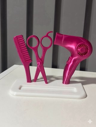 Tarjetero Peluquería Secador Peine Tijeras