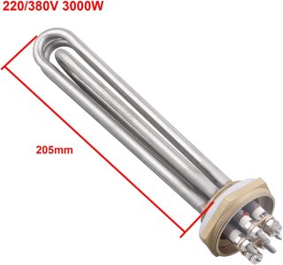 Elemento calefactor de 1.25 pulgadas, rosca tipo 3U, brida de cobre 220V/380V 3000W