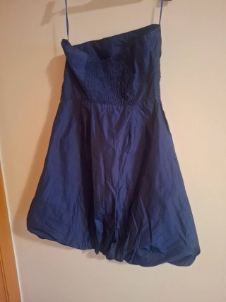 Vestido azul sin tirantes zara talla L