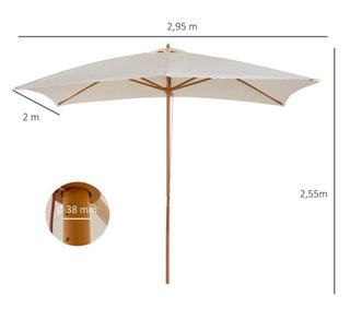 Sombrilla Parasol Jardín Beige/Marrón