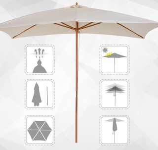 Sombrilla Parasol Jardín Beige/Marrón