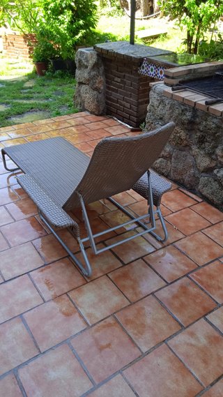 Tumbona de piscina Mimbre y Metal