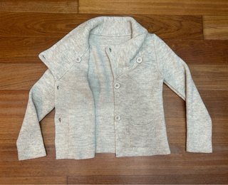 Chaqueta punto cuello chal con alpaca