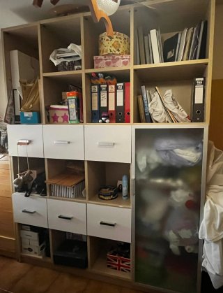 Librería modular con cajones y armario. 190×240 al