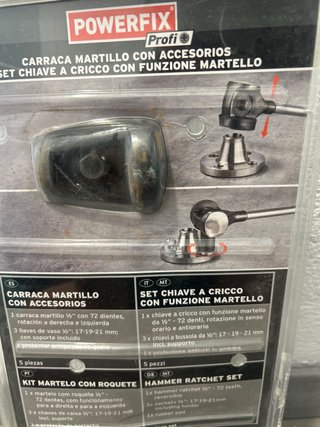Carraca martillo Powerfix 5 piezas