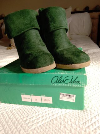 Botines terciopelo verde Alex Silva