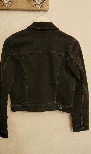 Cazadora vaquera negra Mango Talla S