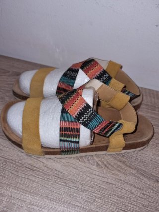 Sandalias de piel multicolor