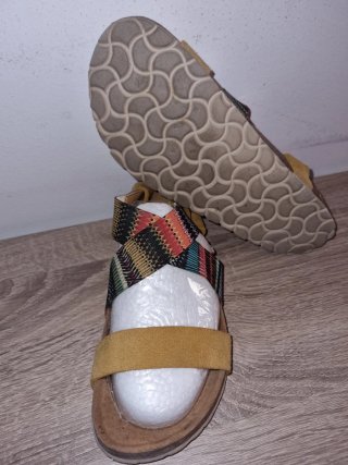 Sandalias de piel multicolor
