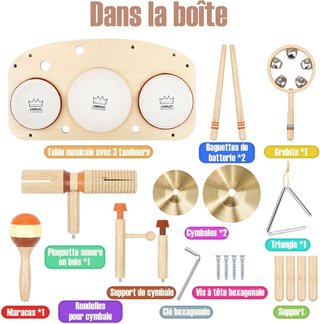 Juego de instrumentos musicales de madera