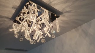Lampara de Plafón de techo cristal y metal