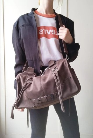Borsa a spalla marrone