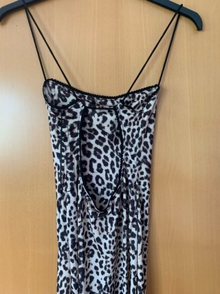 Vestido largo estampado animal