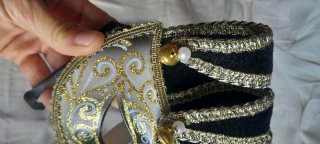 Máscara Carnaval Venecia Negra y Dorada