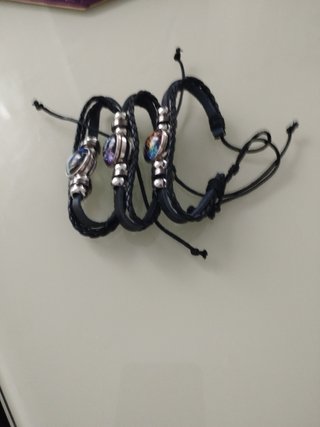 pulsera trenzada, signo zodiacal (tres pulseras)