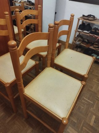 Lote 4 Sillas Cocina/Comedor Madera Beige