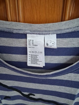 Camisola playa Snoopy Rayas Azul y Gris