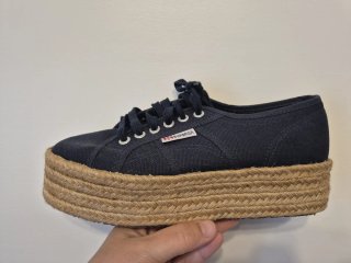Zapatillas Superga Plataforma Yute Azul Marino