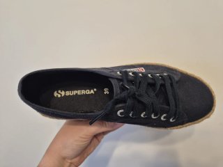 Zapatillas Superga Plataforma Yute Azul Marino
