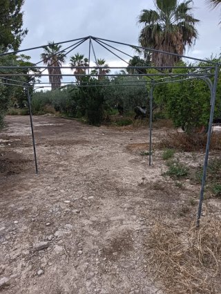 Pérgola de jardín metálica gris