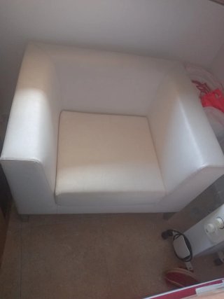 Sillón polipiel blanco