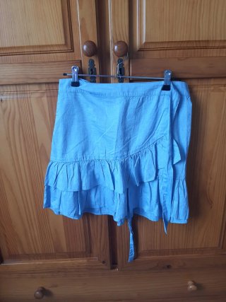Falda corta verano volantes azul