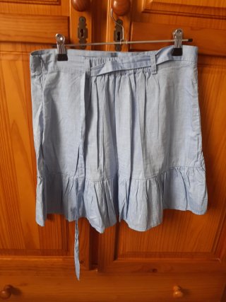 Falda corta verano volantes azul