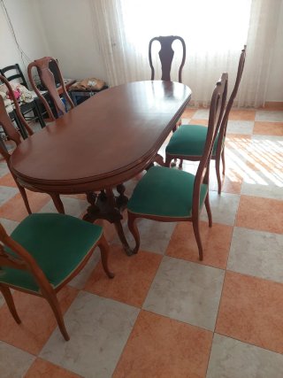 Mesa de comedor y 6 sillas madera
