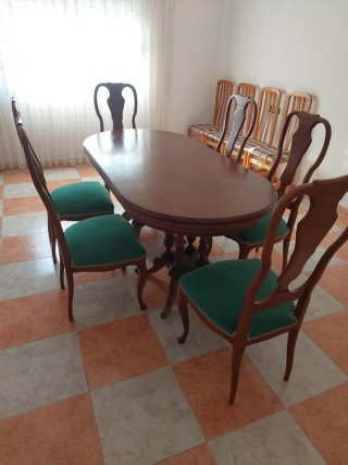 Mesa de comedor y 6 sillas madera