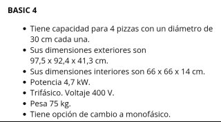 Horno Pizza Savemah industrial