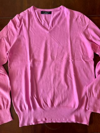 Jersey Zara cuello pico rosa talla M