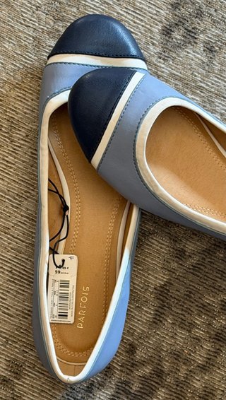 Manoletinas Parfois Azul y Blanco Talla 39