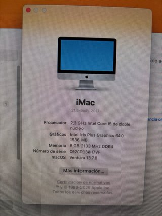 Imac 2017 con taclado y mouse