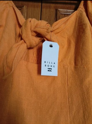 Vestido mini algodón naranja Billabong Talla S