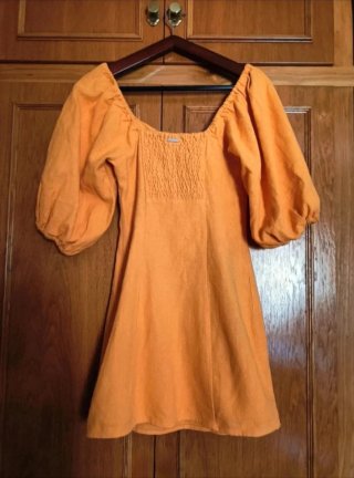 Vestido mini algodón naranja Billabong Talla S