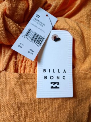 Vestido mini algodón naranja Billabong Talla S