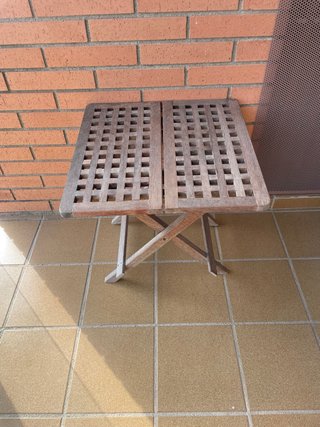 Mesa auxiliar madera plegable exterior