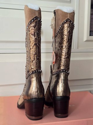 Botas Alma en Pena Talla 38 Marrón y Dorado
