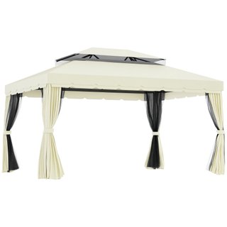 Gazebo da Giardino 4x3m con Zanzariera Crema