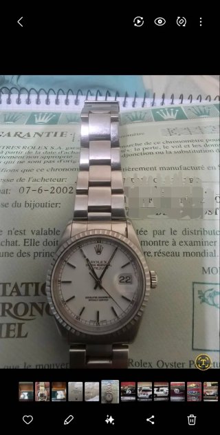 Rolex Datejust 16220 Acero Inoxidable FULL SET.