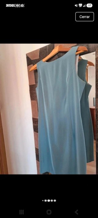 Traje azul vestido y abrigo