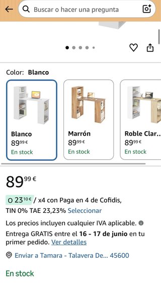 Escritorio estanteria blanco nuevo perfecto estado