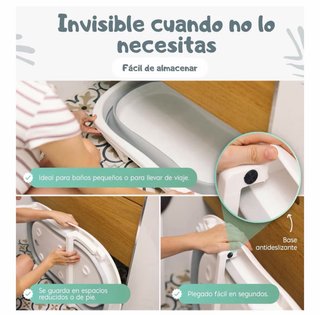 Bañera Bebé Plegable Blanca y Gris